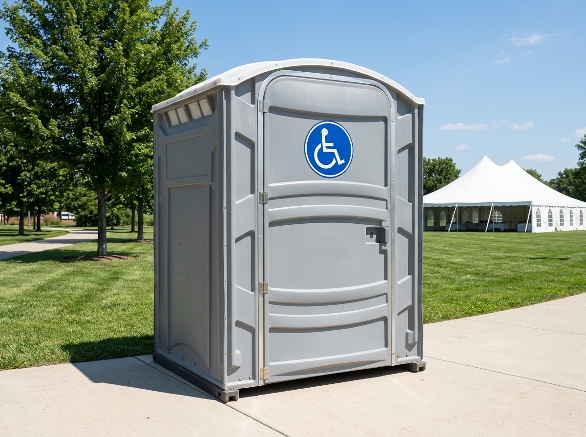 ADA compliant wheelchair accessible portable restroom